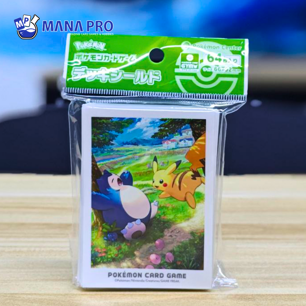 CARD SLEEVES - KANTO'S ADVENTURES SNORLAX AND PIKACHU POKEMON 64 SLEEVES