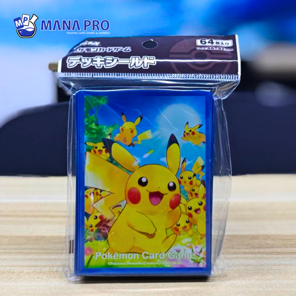 CARD SLEEVES - LARGE GATHERING PIKACHU POKEMON 64 SLEEVES