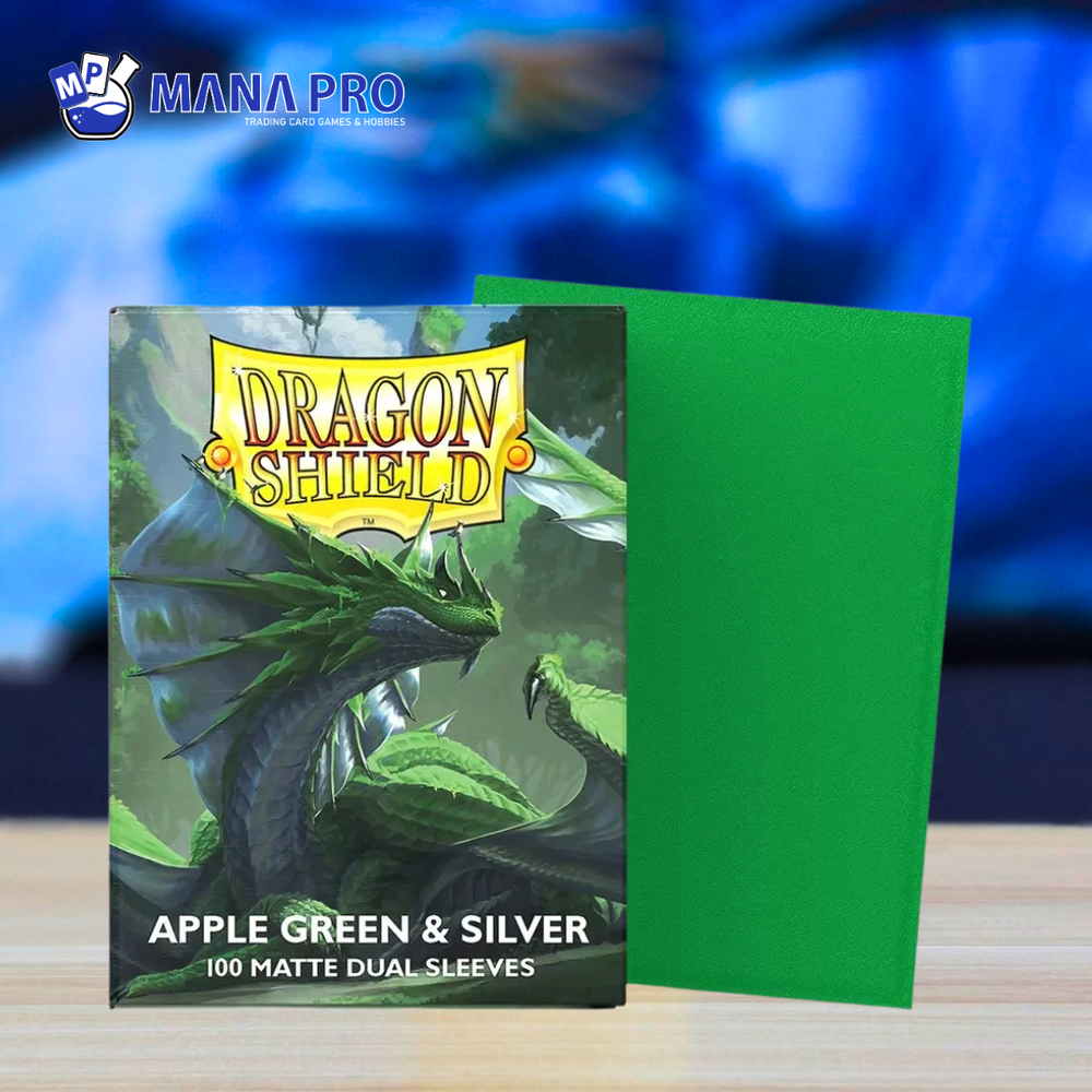 DRAGON SHIELD APPLE GREEN & SILVER DUAL MATTE SLEEVE