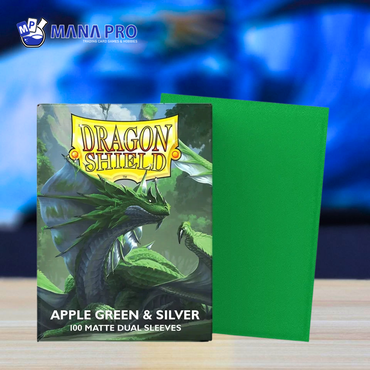 DRAGON SHIELD APPLE GREEN & SILVER DUAL MATTE SLEEVE