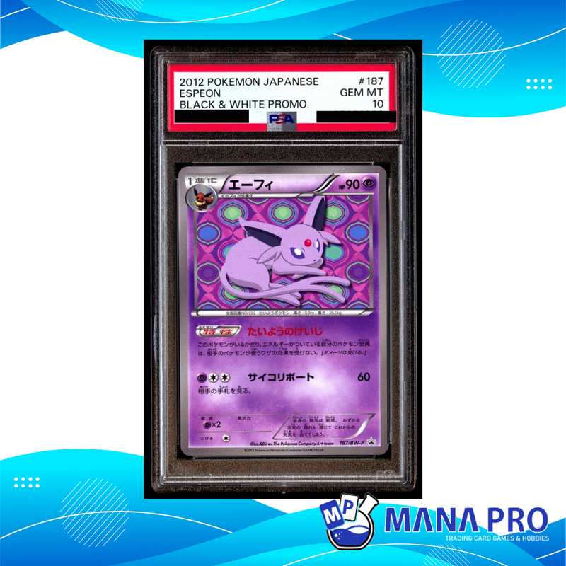 PSA 10) 2012 POKEMON JAPANESE BLACK & WHITE PROMO 187/BW-P ESPEON BLA
