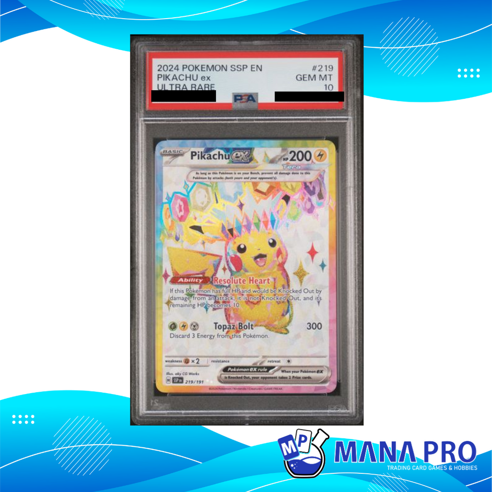 PIKACHU EX SSP 219/191 PSA 10 ENG