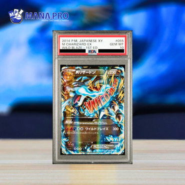 (PSA 10) 2014 POKEMON JAPANESE XY WILD BLAZE #055 M CHARIZARD EX WILD BLAZE-1ST ED.
