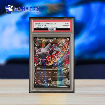 (PSA 10) 2015 POKEMON JAPANESE XY EMERALD BREAK #049 M LATIOS EX EMERALD BREAK-1ST ED.