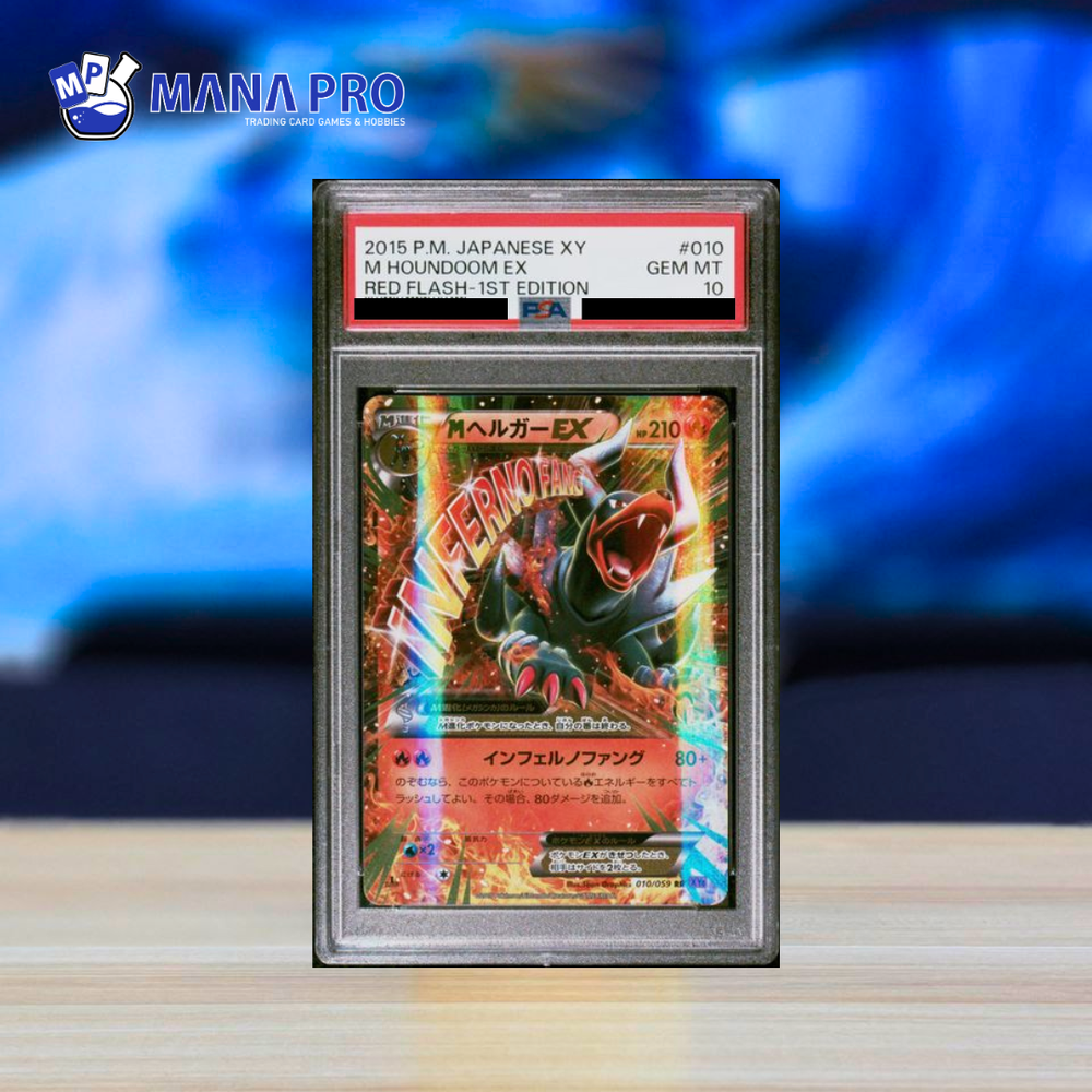 (PSA 10) 2015 POKEMON JAPANESE XY RED FLASH #010 M HOUNDOOM EX RED FLASH-1ST EDITION
