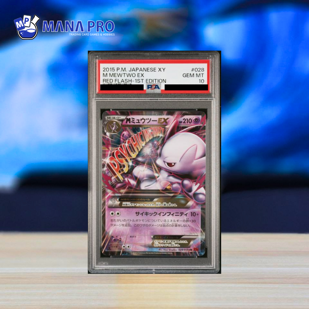 (PSA 10) 2015 POKEMON JAPANESE XY RED FLASH #028 M MEWTWO EX RED FLASH-1ST EDITION