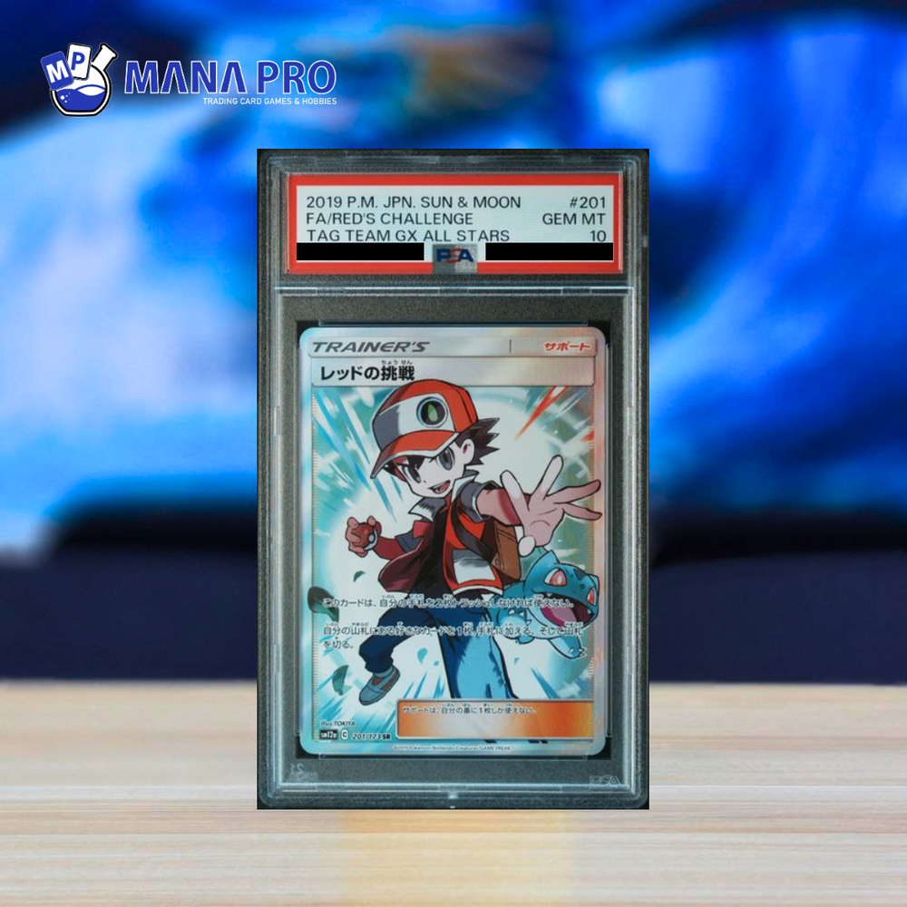 (PSA 10) 2019 POKEMON JAPANESE SUN & MOON TAG TEAM GX ALL STARS #201 FA/RED'S CHALLENGE TAG TEAM GX ALL STARS