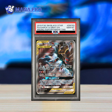 (PSA 10) 2019 POKEMON SM BLACK STAR PROMO #SM193 FA GARCH. & GIRAT.GX PROMO-PWR.PRTNRSHP.TINS