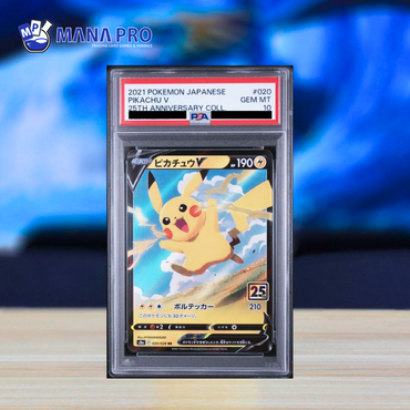 (PSA 10) 2021 POKEMON JAPANESE 25TH ANNIVERSARY COLLECTION #020 PIKACHU V 25TH ANNIVERSARY COLL.