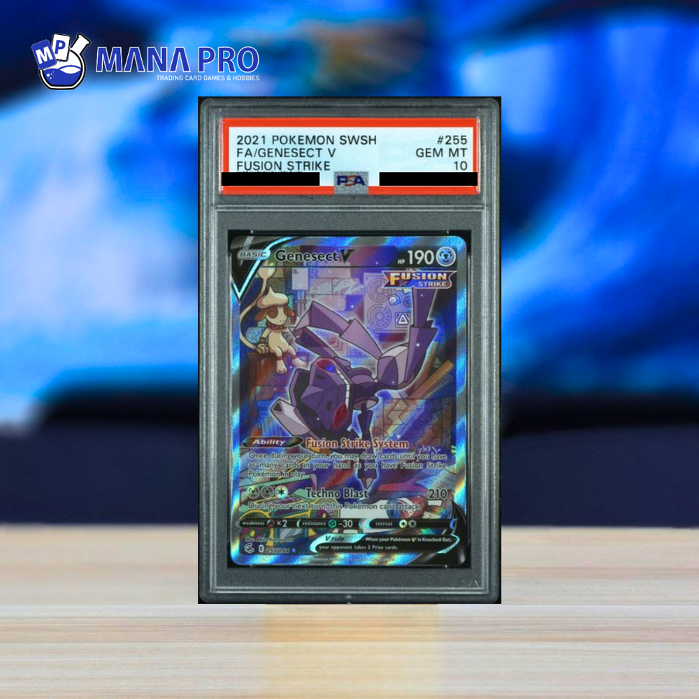 (PSA 10) 2021 POKEMON SWORD & SHIELD FUSION STRIKE #255 FA GENESECT V FUSION STRIKE