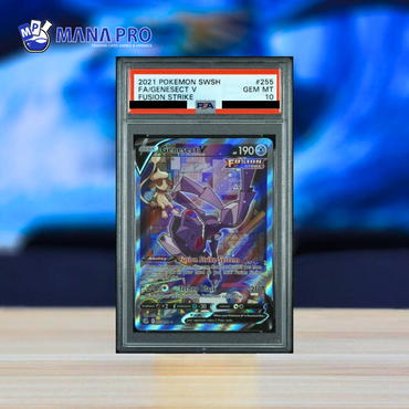 (PSA 10) 2021 POKEMON SWORD & SHIELD FUSION STRIKE #255 FA GENESECT V FUSION STRIKE