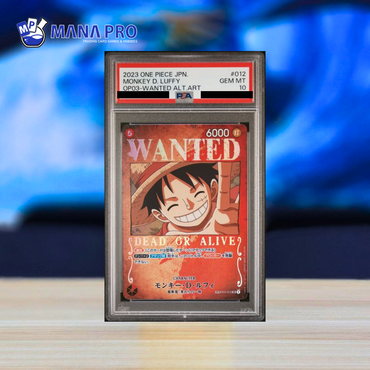 (PSA 10) 2023 ONE PIECE JAPANESE OP03-PILLARS OF STRENGTH #012 MONKEY D. LUFFY WANTED ALTERNATE ART