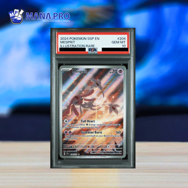 (PSA 10) 2024 POKEMON SSP EN-SURGING SPARKS #204 MESPRIT ILLUSTRATION RARE