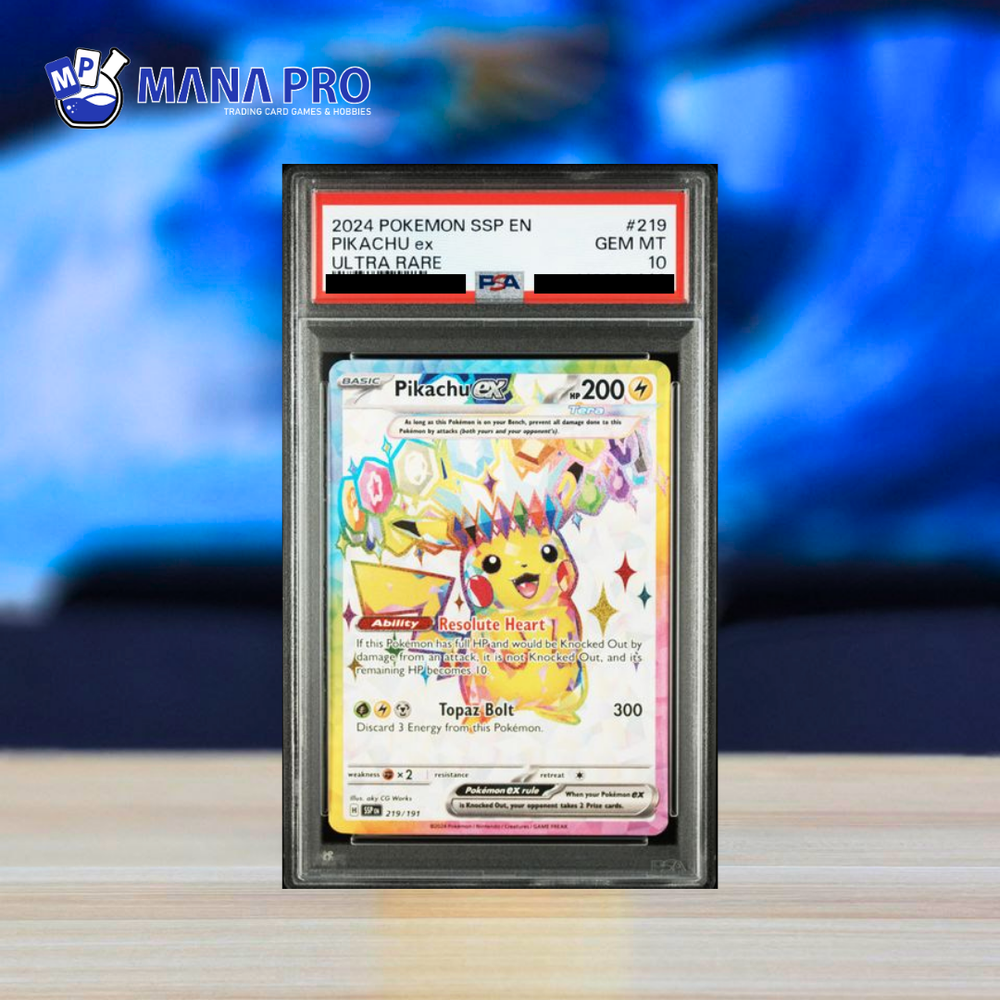 (PSA 10) 2024 POKEMON SSP EN-SURGING SPARKS #219 PIKACHU ex ULTRA RARE