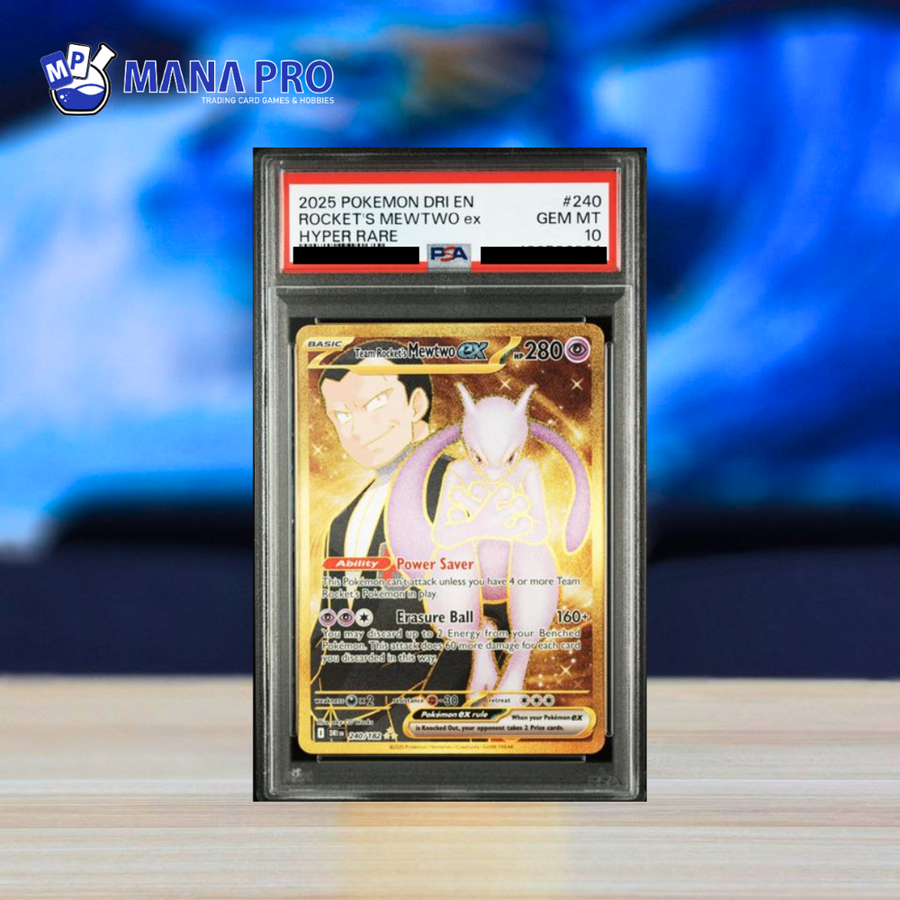 (PSA 10) 2025 POKEMON DRI EN-DESTINED RIVALS #240 ROCKET'S MEWTWO ex HYPER RARE