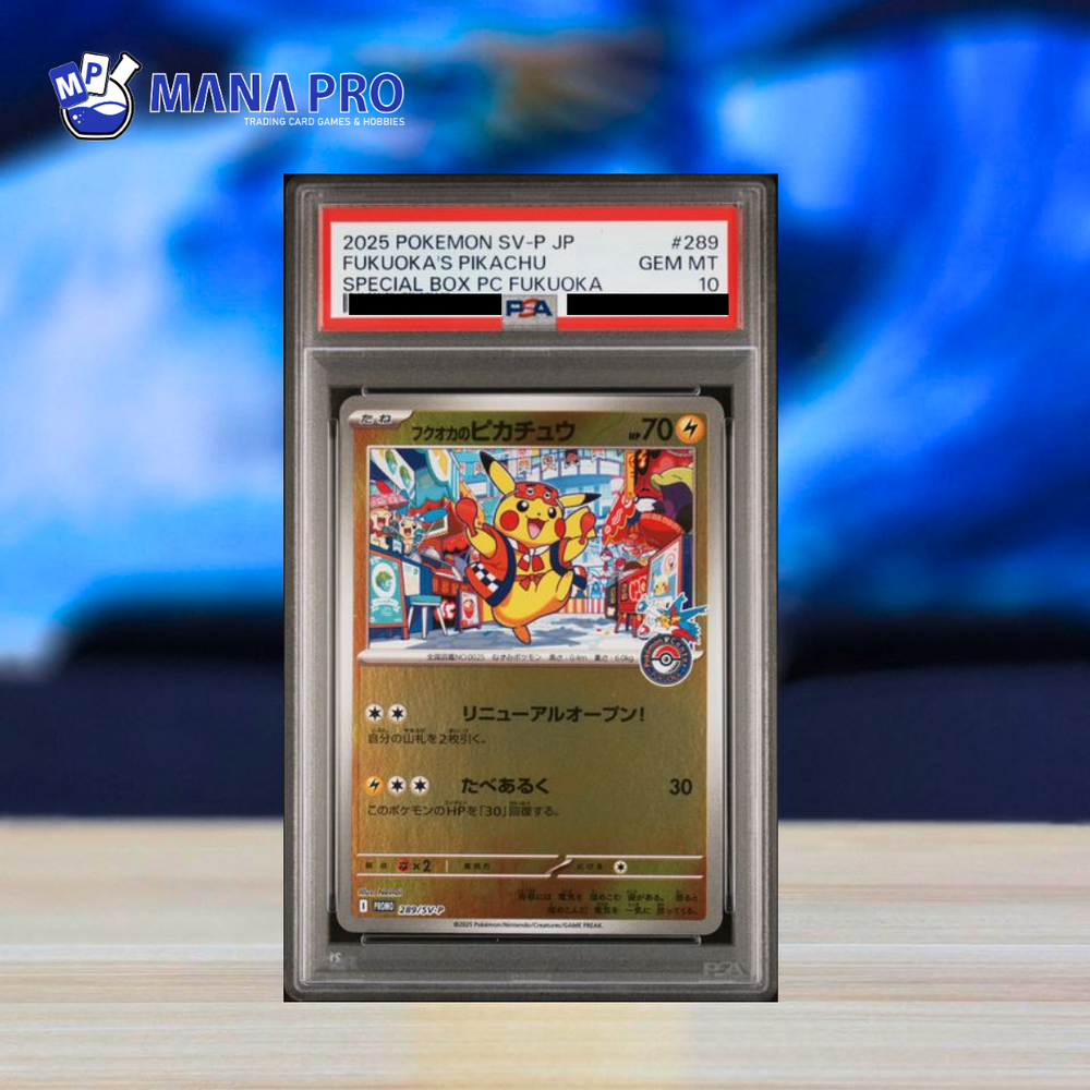 (PSA 10) 2025 POKEMON JAPANESE SV-P PROMO #289 FUKUOKA'S PIKACHU SPECIAL BOX PC FUKUOKA