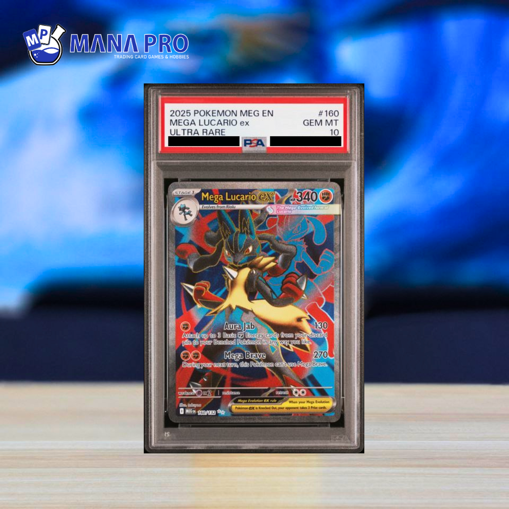 (PSA 10) 2025 POKEMON MEG EN-MEGA EVOLUTION #160 MEGA LUCARIO ex ULTRA RARE