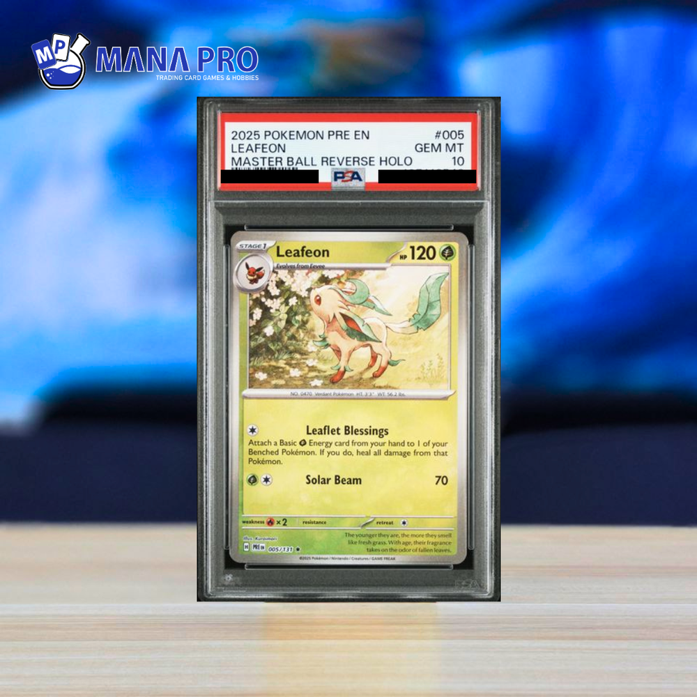 (PSA 10) 2025 POKEMON PRE EN-PRISMATIC EVOLUTIONS #005 LEAFEON MASTER BALL REVERSE HOLO