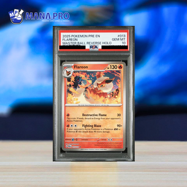 (PSA 10) 2025 POKEMON PRE EN-PRISMATIC EVOLUTIONS #013 FLAREON MASTER BALL REVERSE HOLO