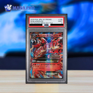 (PSA 9) 2015 POKEMON JAPANESE XY PROMO #138 M BLAZIKEN EX RAYQUAZA MEGA BATTLE