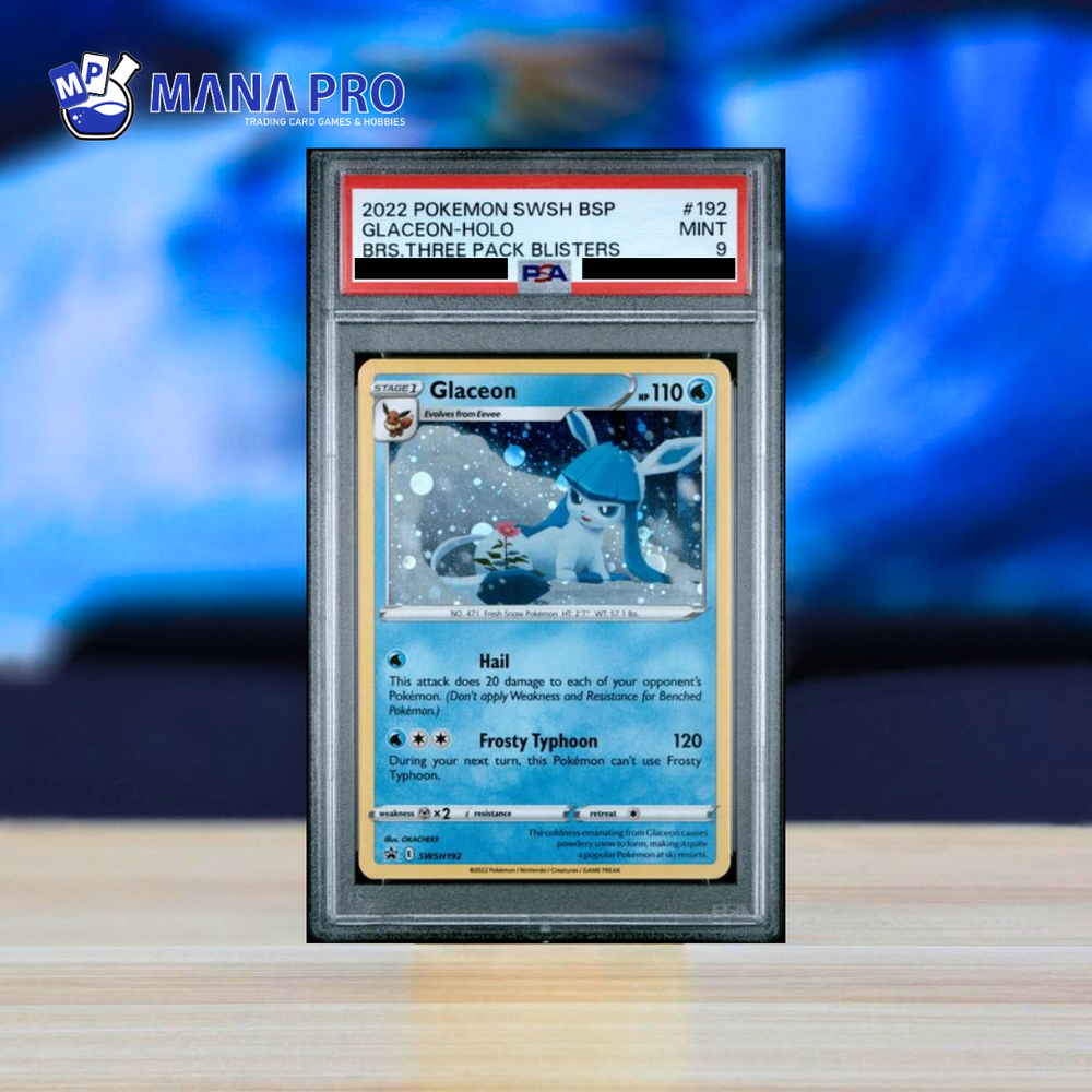 (PSA 9) 2022 POKEMON SWSH BLACK STAR PROMO #192 GLACEON-HOLO BRS.THREE PACK BLISTERS