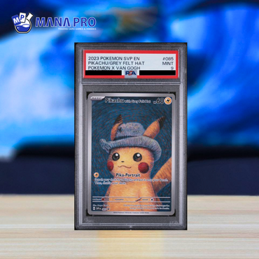 (PSA 9) 2023 POKEMON SVP EN-SV BLACK STAR PROMO #085 PIKACHU GREY FELT HAT POKEMON X VAN GOGH