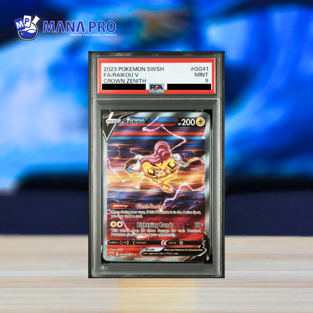 (PSA 9) 2023 POKEMON SWORD AND SHIELD CROWN ZENITH #GG41 FA RAIKOU V CROWN ZENITH