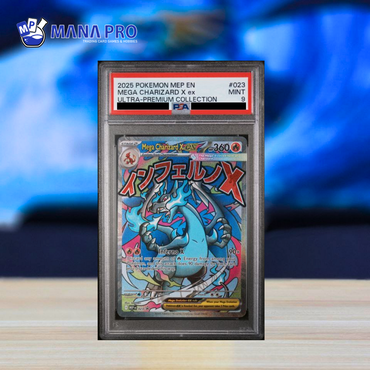 (PSA 9) 2025 POKEMON MEP EN-ME BLACK STAR PROMO #023 MEGA CHARIZARD X ex ULTRA-PREMIUM COLLECTION