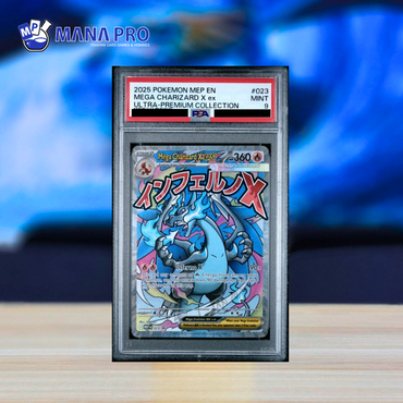 (PSA 9) 2025 POKEMON MEP EN-ME BLACK STAR PROMO #023 MEGA CHARIZARD X ex ULTRA-PREMIUM COLLECTION