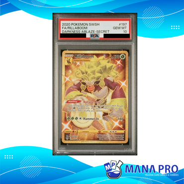 (PSA 10) 2020 POKEMON SWORD & SHIELD DARKNESS ABLAZE 197/189 FA/RILLABOOM DARKNESS ABLAZE-SECRET