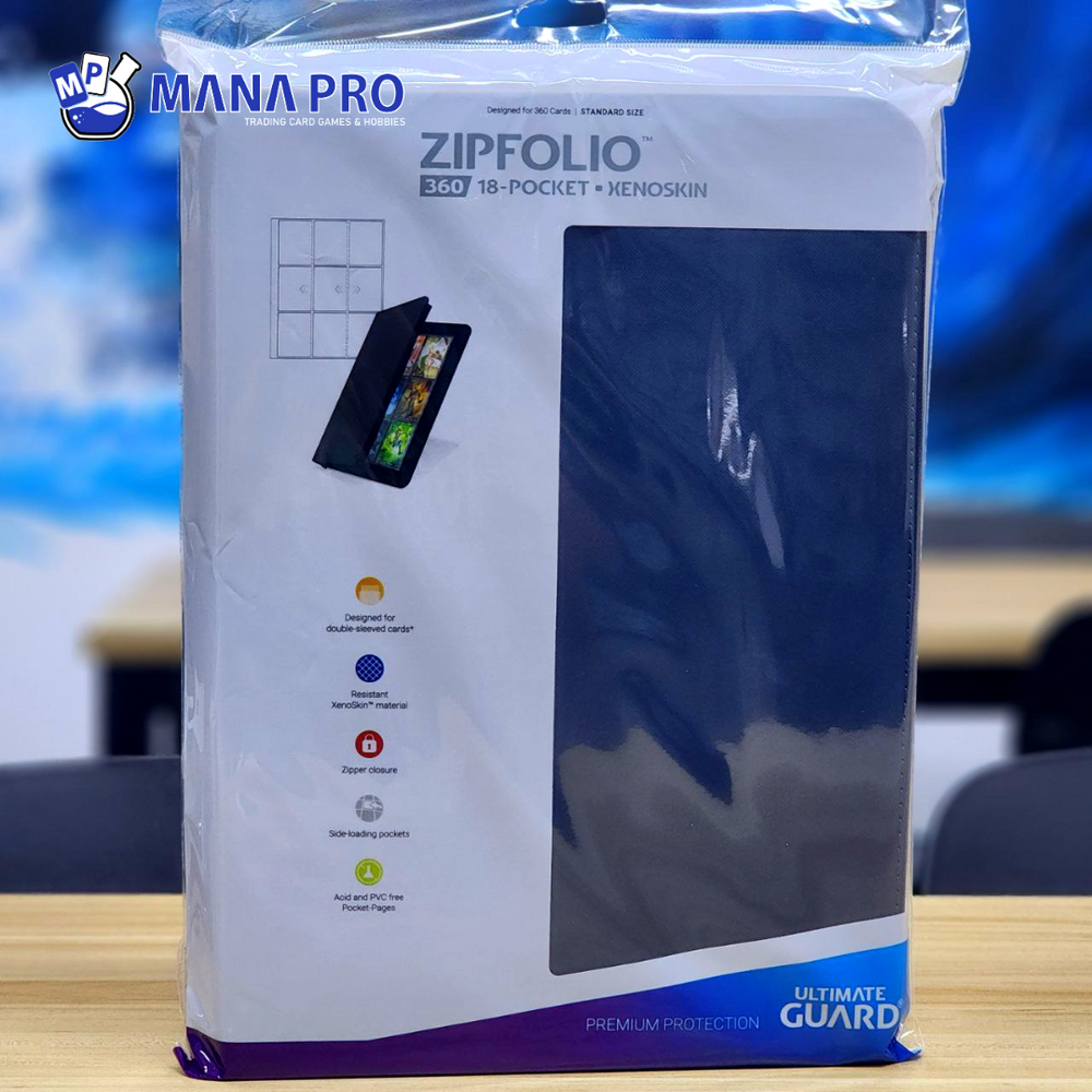 ULTIMATE GUARD ZIPFOLIO 360 BLUE 18-POCKET XENOSKIN