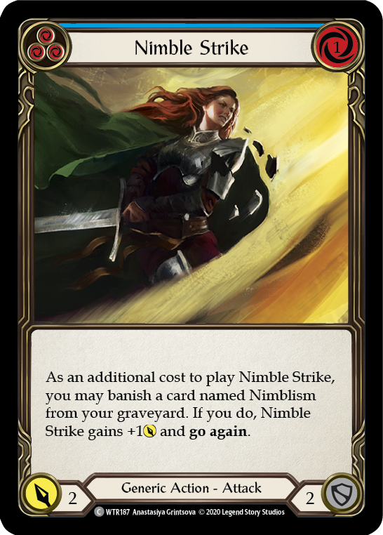 Nimble Strike (Blue) [WTR187] Unlimited Edition Rainbow Foil