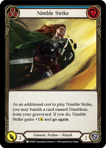 Nimble Strike (Blue) [WTR187] Unlimited Edition Rainbow Foil