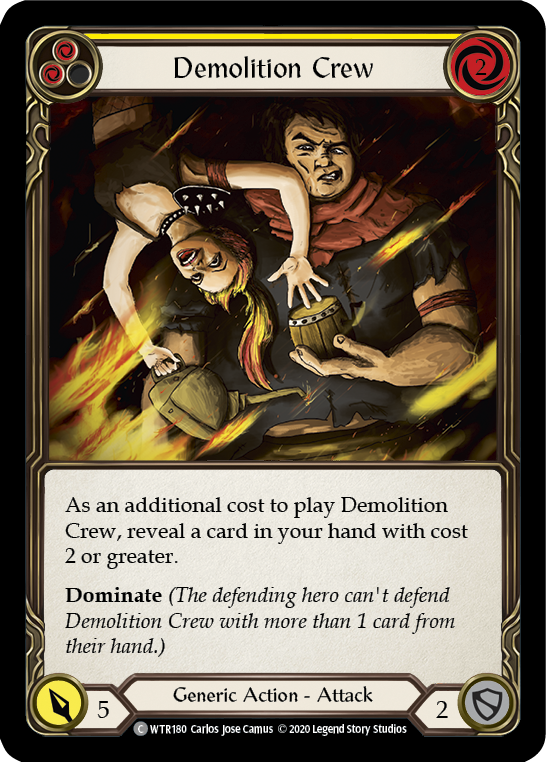 Demolition Crew (Yellow) [WTR180] Unlimited Edition Rainbow Foil