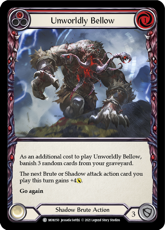 Unworldly Bellow (Red) (Rainbow Foil) [MON150-RF] 1st Edition Rainbow Foil