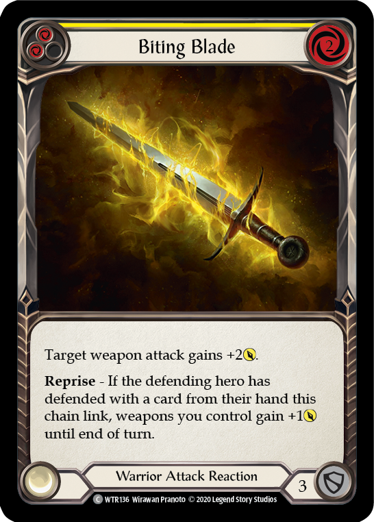 Biting Blade (Yellow) [WTR136] Unlimited Edition Rainbow Foil