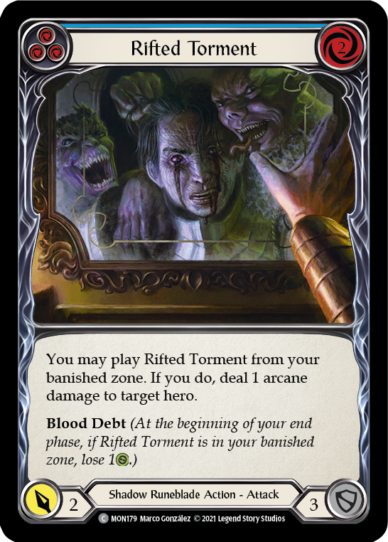 Rifted Torment (Blue) (Rainbow Foil) [MON179-RF] 1st Edition Rainbow Foil
