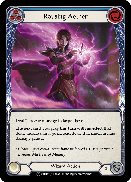 Rousing Aether (Blue) (Rainbow Foil) [CRU173-RF] Unlimited Rainbow Foil