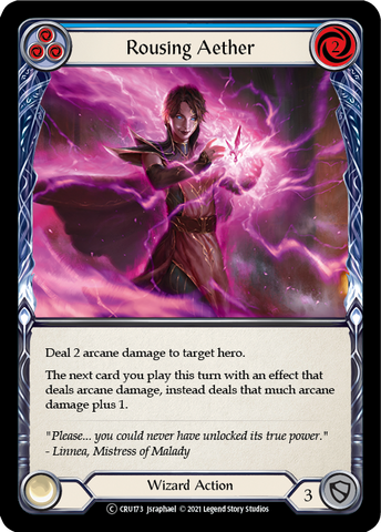 Rousing Aether (Blue) (Rainbow Foil) [CRU173-RF] Unlimited Rainbow Foil