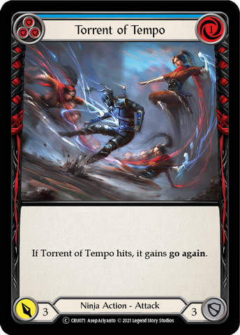 Torrent of Tempo (Blue) (Rainbow Foil) [CRU071-RF] Unlimited Rainbow Foil