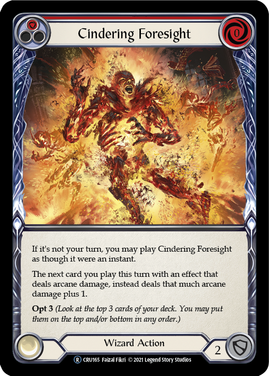 Cindering Foresight (Red) (Rainbow Foil) [CRU165-RF] Unlimited Rainbow Foil