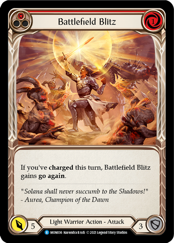 Battlefield Blitz (Red) (Rainbow Foil) [MON036-RF] 1st Edition Rainbow Foil