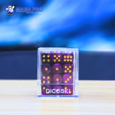 DICESKI Gemini 12mm D6 Purple & Black (36 Dice)