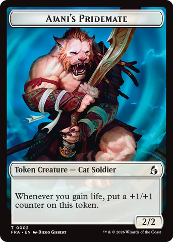 Ajani's Pridemate // Ajani Resolute Double-Sided Token [Reality Fracture Tokens]