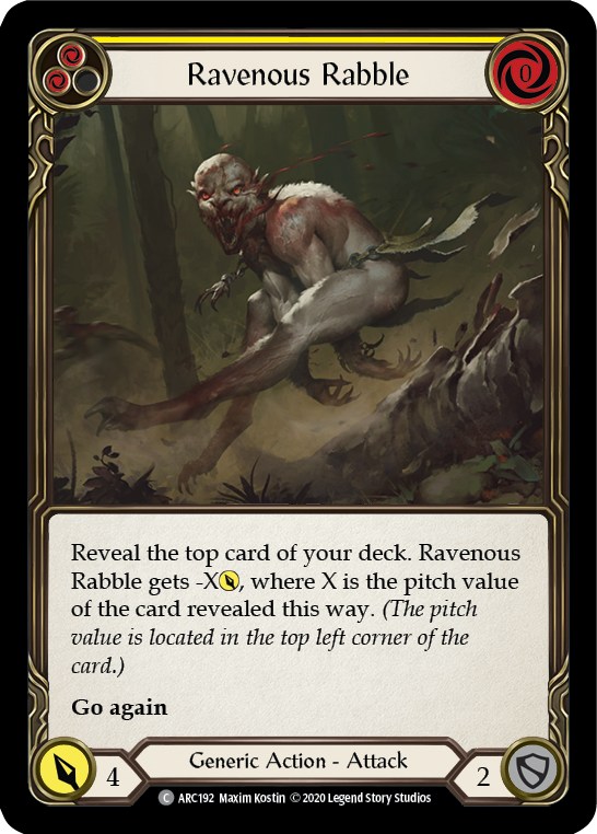 Ravenous Rabble (Yellow) [ARC192] Unlimited Edition Rainbow Foil