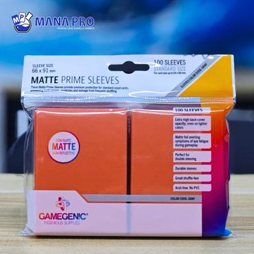 GAMEGENIC ORANGE MATTE PRIME SLEEVES 100