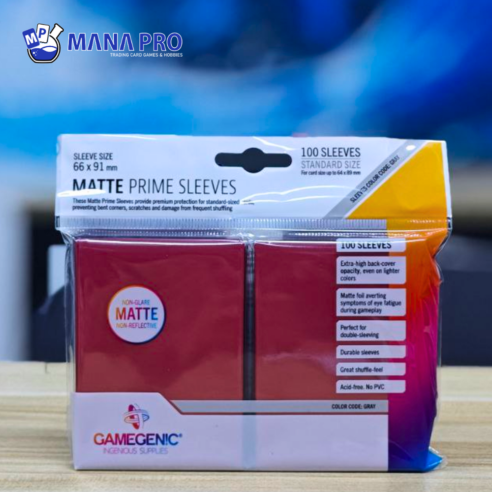 GAMEGENIC RED MATTE PRIME SLEEVES 100