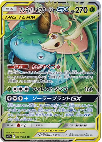 Venusaur & Snivy GX SM11A 001/064 RR JPN