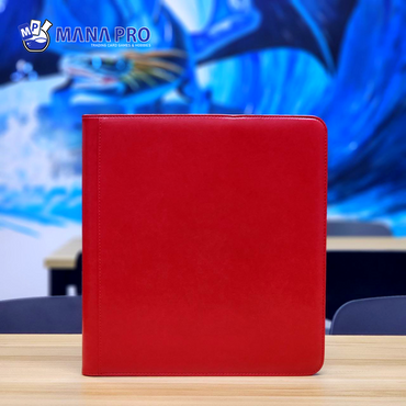12 POCKET DARK RED ZIPPED BINDER