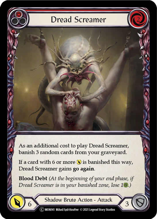 Dread Screamer (Red) (Rainbow Foil) [U-MON141-RF] Unlimited Edition Rainbow Foil